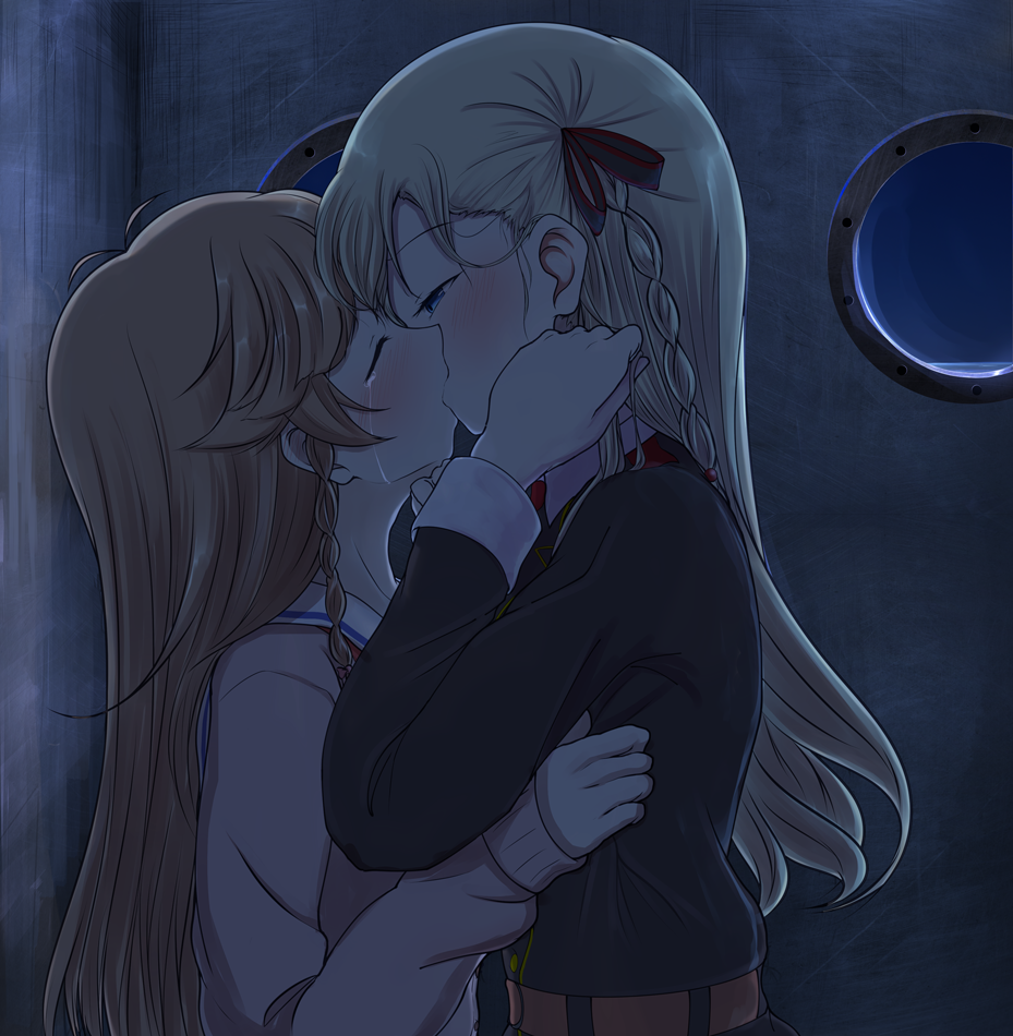 これから燃え上がる直前のような二次美少女同士の百合からレズになりそうな二次エロ画像-41